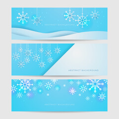 Fototapeta na wymiar Christmas blue background with snow and snowflake