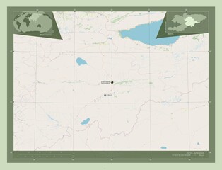 Naryn, Kyrgyzstan. OSM. Labelled points of cities