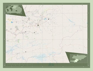 Osh, Kyrgyzstan. OSM. Major cities