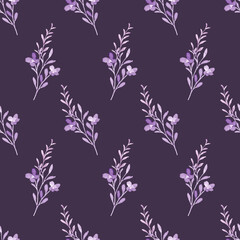 Abstract Seamless floral pattern with watercolor leaves