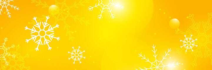 Fototapeta na wymiar Christmas yellow orange background with snow and snowflake. Christmas card with snowflake border vector illustration