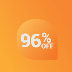 96% off Sale banner offer ad discount promotion vector banner. price discount offer. season sale promo sticker colorful background	
