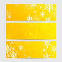 Red and white christmas snowflake banner background with text space