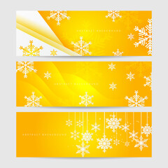 Naklejka premium Red and white christmas snowflake banner background with text space
