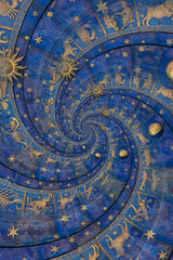 Zodiac Signs Horoscope background. Concept for fantasy and mystery