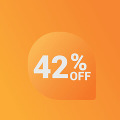 42% off Sale banner offer ad discount promotion vector banner. price discount offer. season sale promo sticker colorful background	
