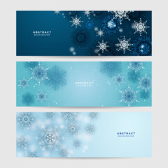Beautiful christmas snowflake banner background with text space