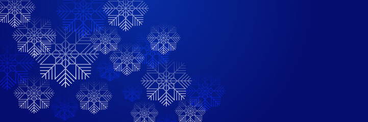 Beautiful christmas snowflake banner background with text space © Salman