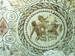 Fototapeta na wymiar ancient north African Roman mosaic 