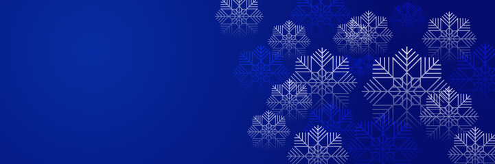 Naklejka na ściany i meble Beautiful christmas snowflake banner background with text space