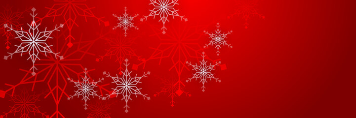 Obraz na płótnie Canvas Christmas red background with snow and snowflake