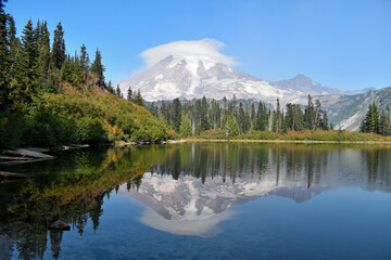 Reflections of Mt. Rainier in the Fall