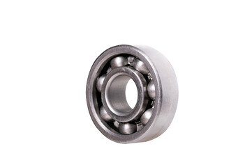 A rolling bearing used in home workshop equipment on an isolated background.