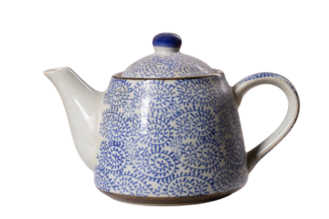 A stylish pot for infusing tea in a household on an isolated background.