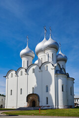 Russia. Vologda. Kremlin Square. Sophia Cathedral in the august morning