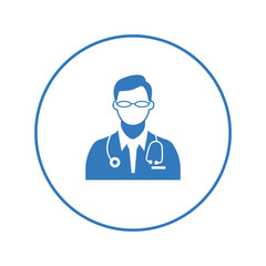 Medical hospital male doctor icon | Circle version icon |