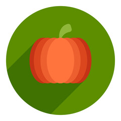 pumpkin. pumpkin icon in flat style. flat green logo with long shadow. halloween icon. web browser icon.