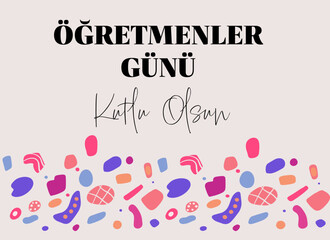 24 Kasim Ogretmenler Gunu Kutlu Olsun. Translate: Happy 24 November Teacher's Day. Vector design can be used as social media post, website banner, poster, brochure, greeting card.
