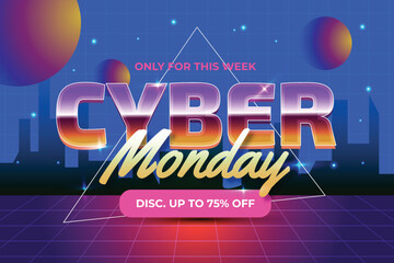 gradient futuristic cyber monday background vector design illustration