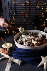 christmas cake with candle