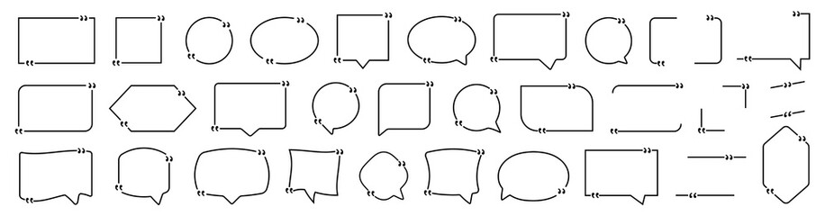 Set of 30 quote. Creative vector banner illustration. Text quotes. Frames Collection.