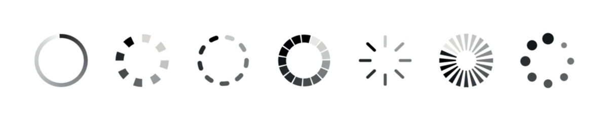 PrintCursor set icon. Mouse click cursor. Cursor and loading icons collection. Vector illustration.