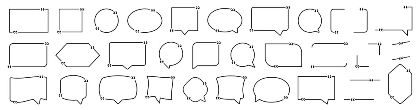 Set of 30 quote. Creative vector banner illustration. Text quotes. Frames Collection.