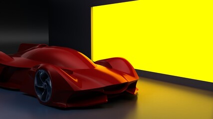 Fototapeta na wymiar car body design and 3d rendering