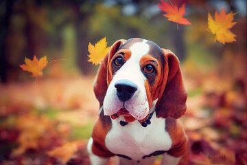 Basset hound in the great outdoors