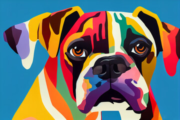 Portrait of a dog in pop art style.