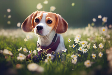 Beagle puppy in the great outdoors