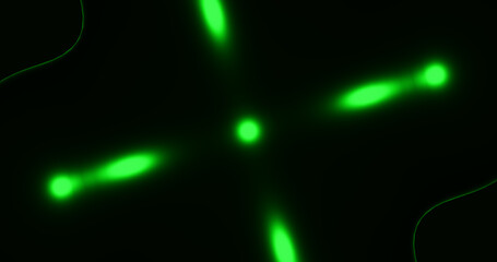 Render with green neon glow in the shape of a cross