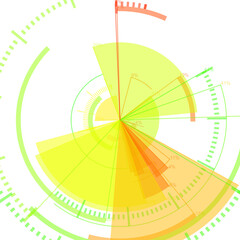 futuristic radial user interface measuring widgets