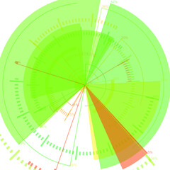 futuristic radial user interface measuring widgets