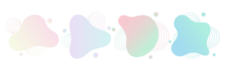 A set of modern abstract liquid bubble gradients
