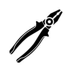 Construction pliers repair tools icon | Black Vector illustration |