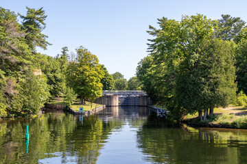 Fototapeta na wymiar River at Chaffeys Lock 37 on the Rideau Canal