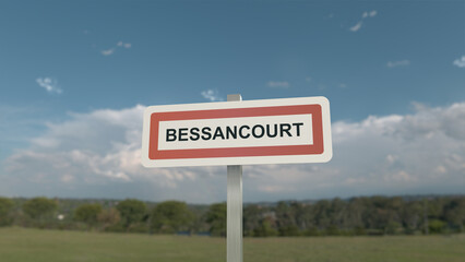 Panneau de la ville de Bessancourt. Entrée dans la municipalité.