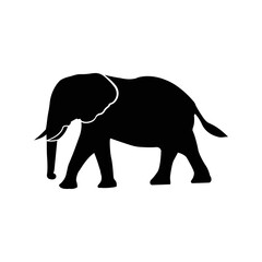 African wild animal elephant icon | Black Vector illustration |