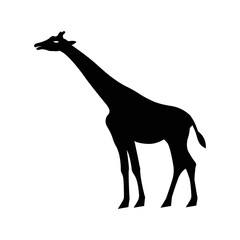 African wild animal giraffe icon | Black Vector illustration |
