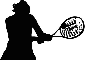tennis player silhouette design very cool