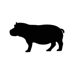 African wild animal hippo icon | Black Vector illustration |