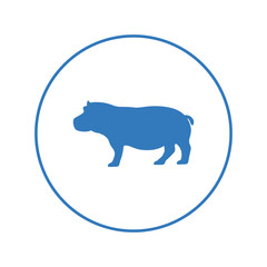 African wild animal hippo icon | Circle version icon |