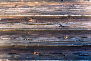 textured abstract background of a log wooden wall of an old log cabin