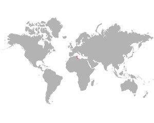 Fototapeta na wymiar チュニジアの地図