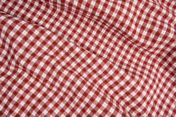 Red and White Gingham Print Picnic Blanket Background