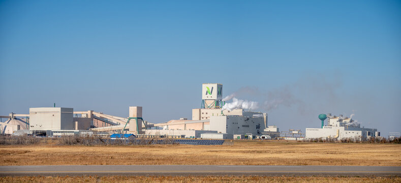 Vanscoy, Saskatchewan - October 7, 2022: View Of Nutrien's  Cory Potash Mine Site.