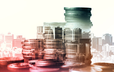 Finance and money technology background concept of business prosperity and asset management ....