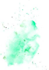 watercolor green paint splashes
