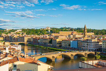 Fototapeta na wymiar Elevated View of Florence from the rooftop of The Westin.